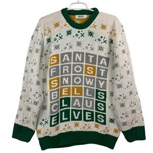 Men's NOTJUST. Multi-Color Jumper The Wordle Puzzle Knitted Christmas Sweater‎ M